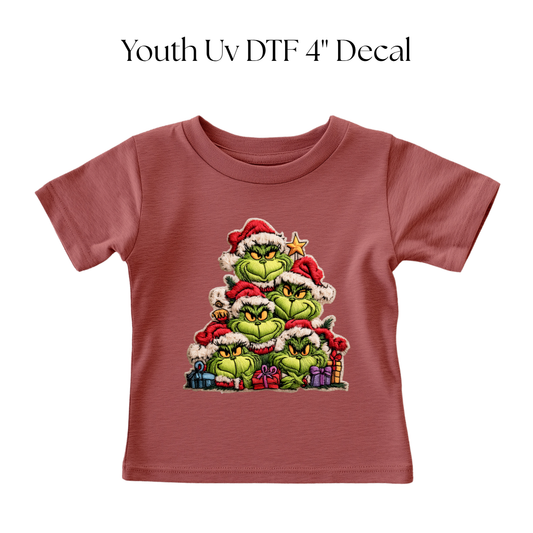 YOUTH Green Monster Christmas Tree DTF Transfer
