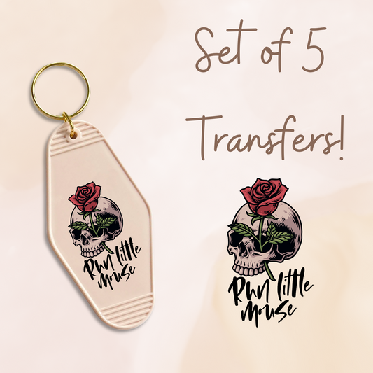 Run Little Mouse Skull Rose UV (MOTEL KEYCHAIN)