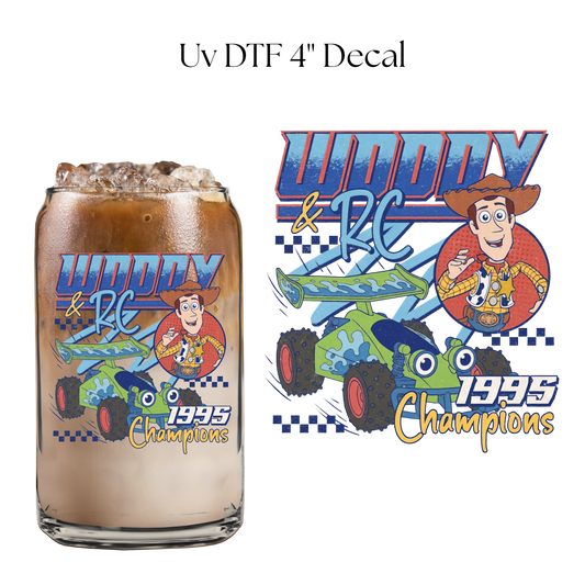Woody and RC 4” UV DTF Cup Decal