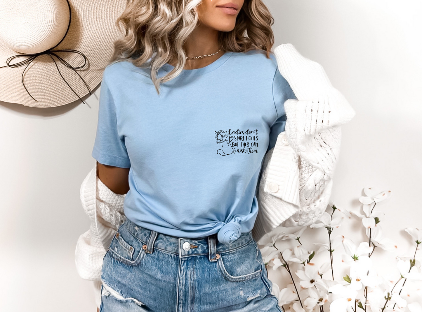 Ladies Don't Start Fights (BLACK) SINGLE COLOR DTF TRANSFER