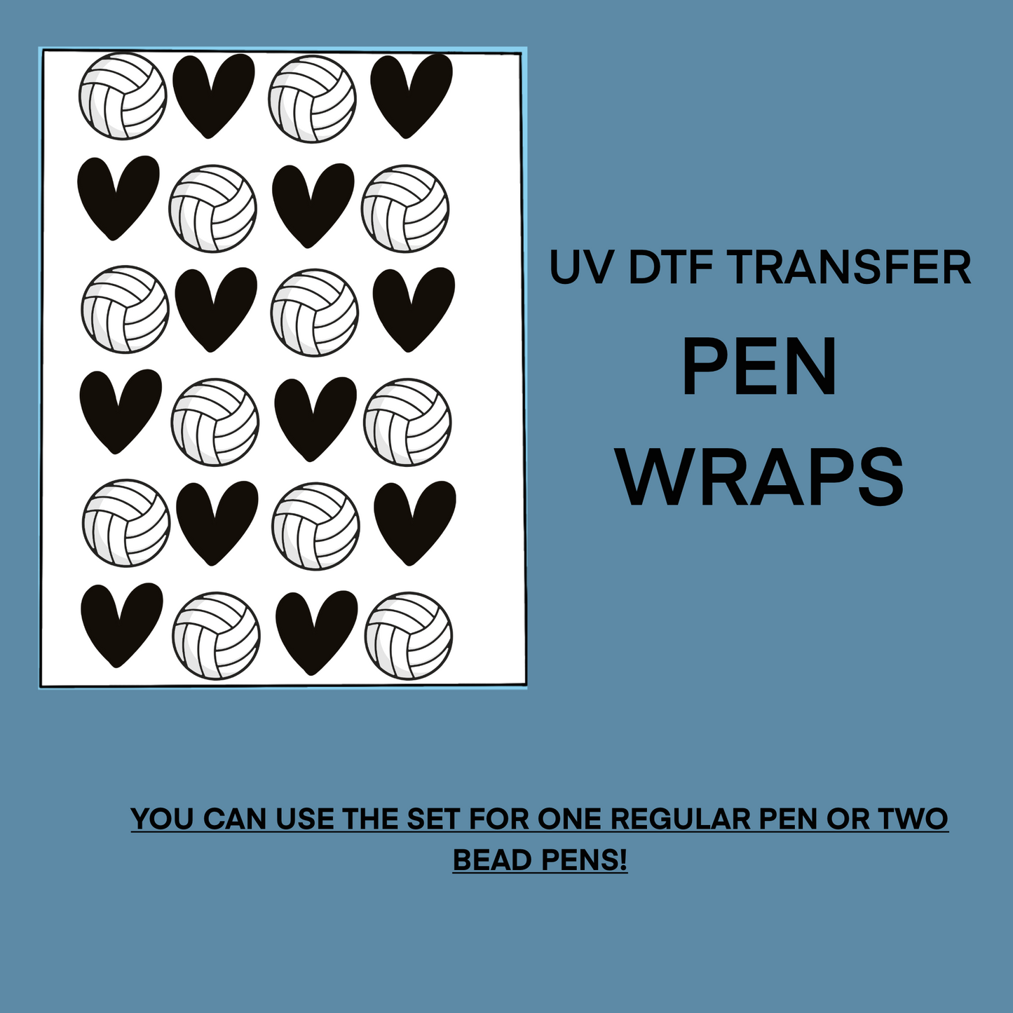 Volleyball Love Pen Wrap UV DTF