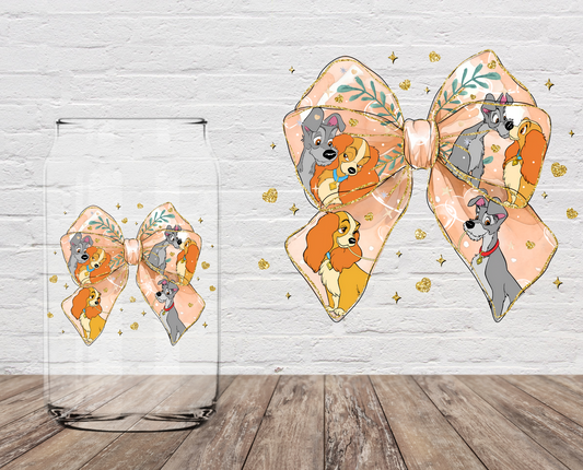 Dogs In Love Bow 4" UV DTF