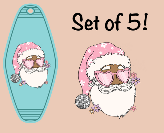 Santa In Pink Hat UV (MOTEL KEYCHAIN)