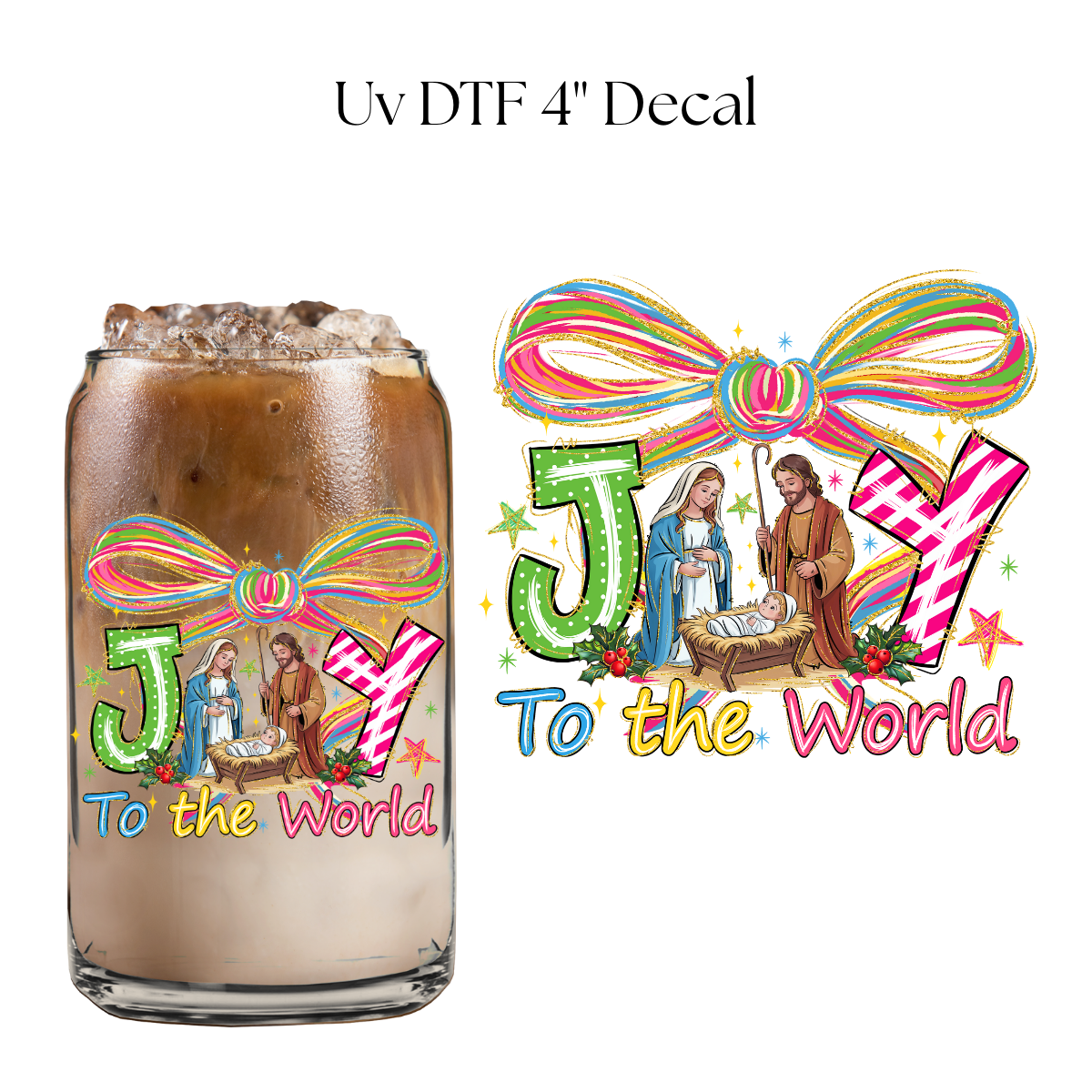 Joy To The World 4” UV DTF Decal