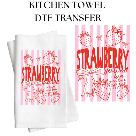 Strawberry Festival Kitchen Towel DTF Transfer
