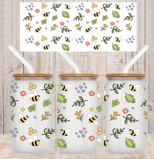 Floral Bees UV DTF Wrap