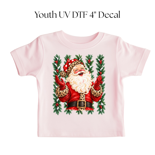 YOUTH Smily Cheetah Santa DTF Transfer