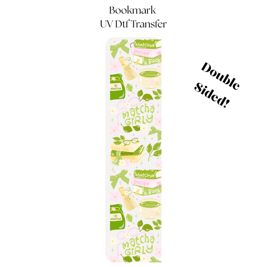 Matcha Girly UV DTF Bookmark Transfer