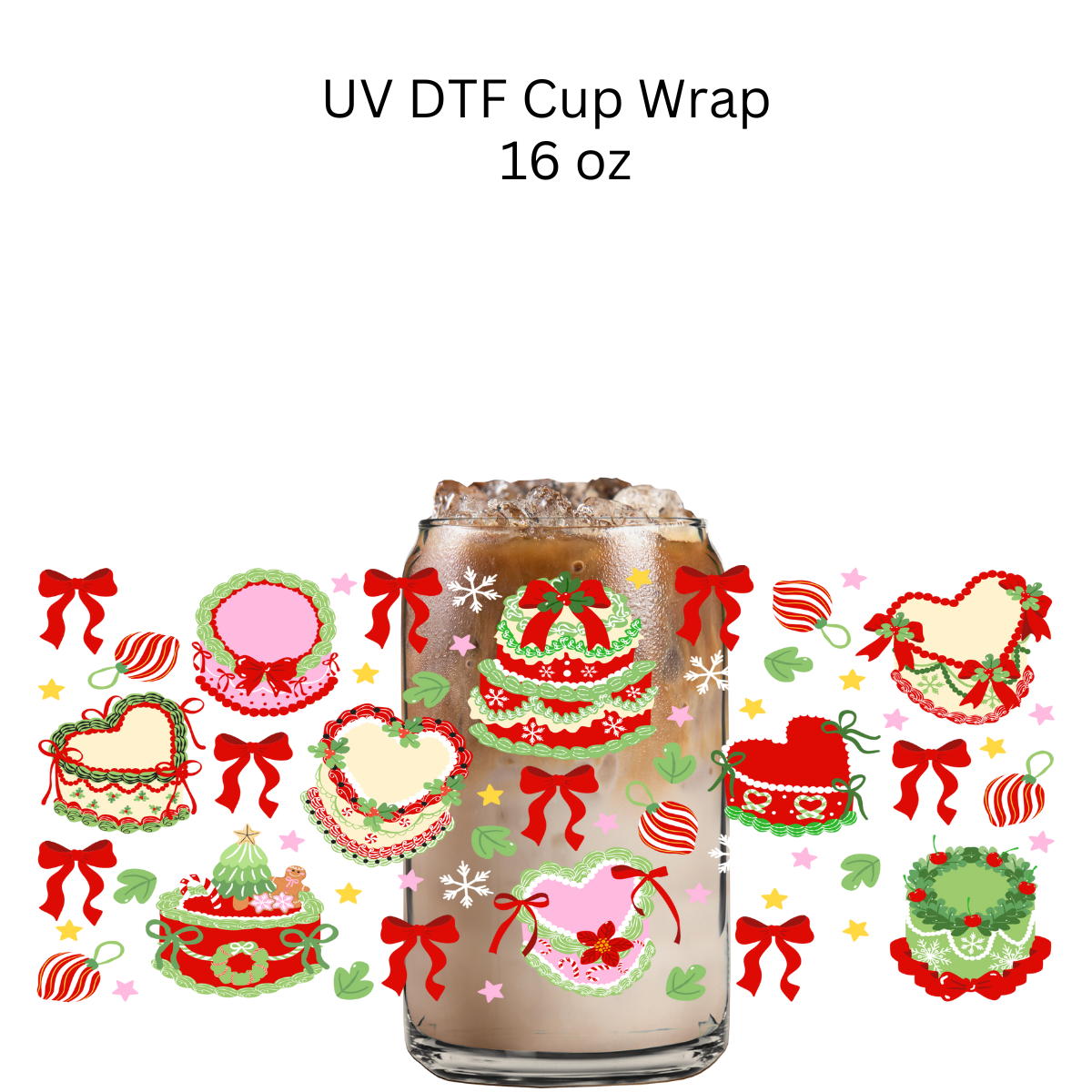 Christmas Cakes UV DTF Cup Wrap