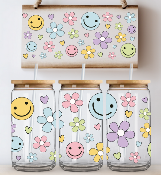 Floral Smile UV DTF Wrap DOUBLE SIDED