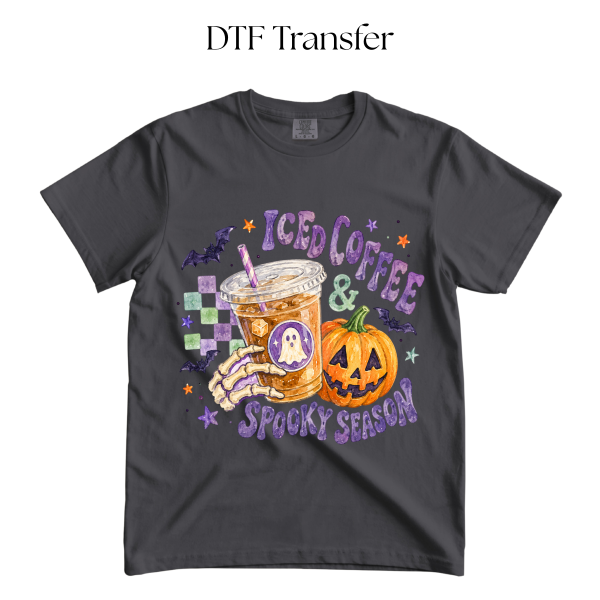 Iced Coffee Spooky Season DTF Transfer