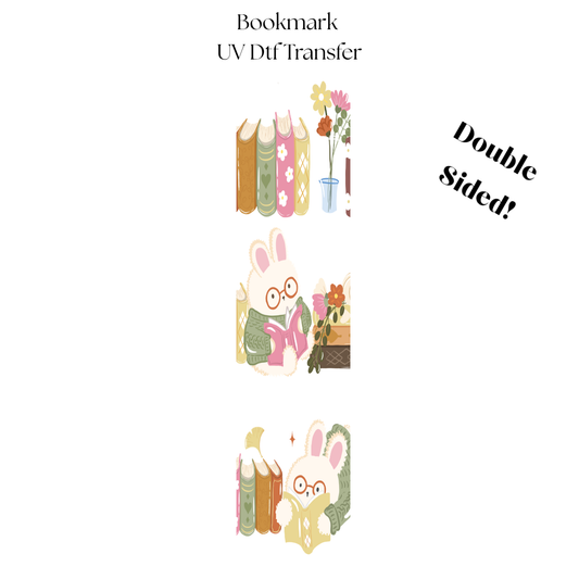Bunnie Reading UV DTF Bookmark Transfer