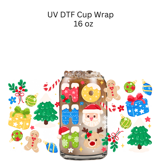 Ho Ho Ho Colorful UV DTF Cup Wrap