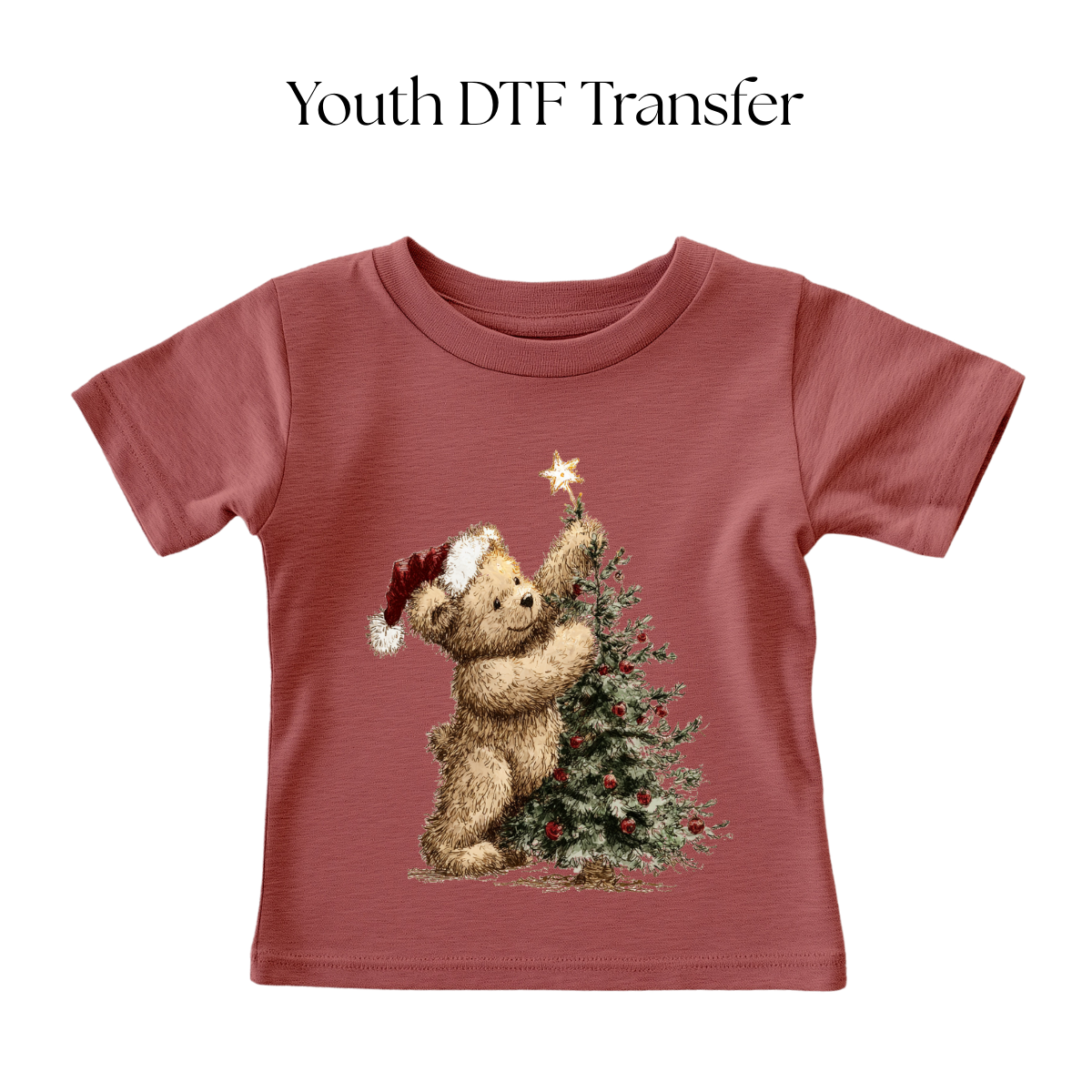 YOUTH Christmas Tree Bear  DTF Transfer