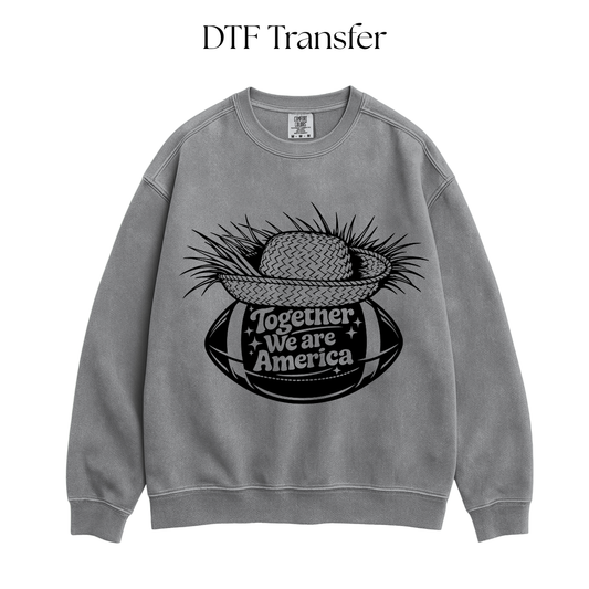 B&W Together We Are America Single Color DTF Transfer