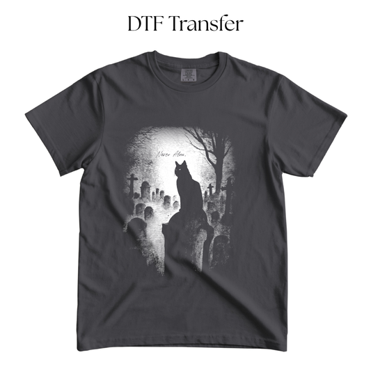 Never Alone Cat Single Color DTF Transfer