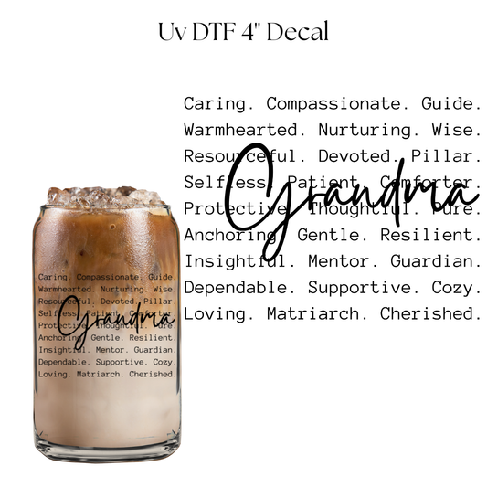 Grandma Definition 4” UV DTF Decal