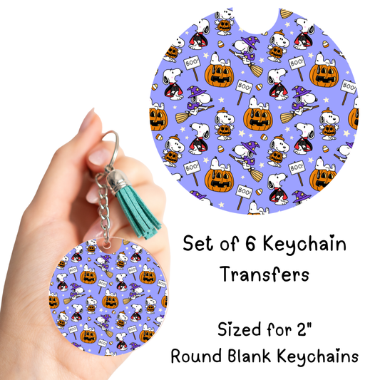 Purple Snoop Boo Keychain Transfer Set of 6