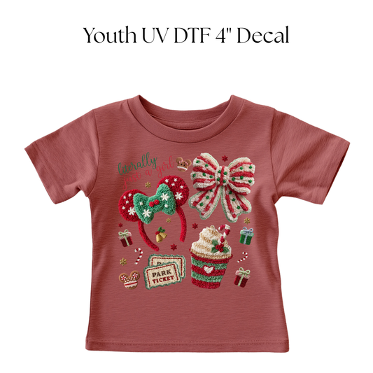 YOUTH Literally Just a Girl Faux Yarn DTF Transfer