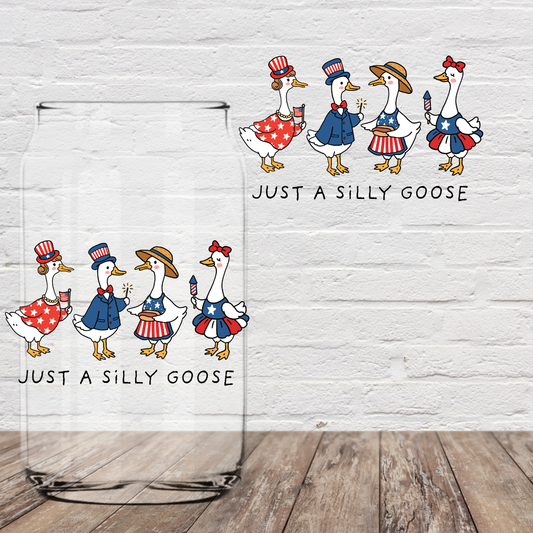 Silly Goose Red Blue 4" UV DTF (Print to Order)