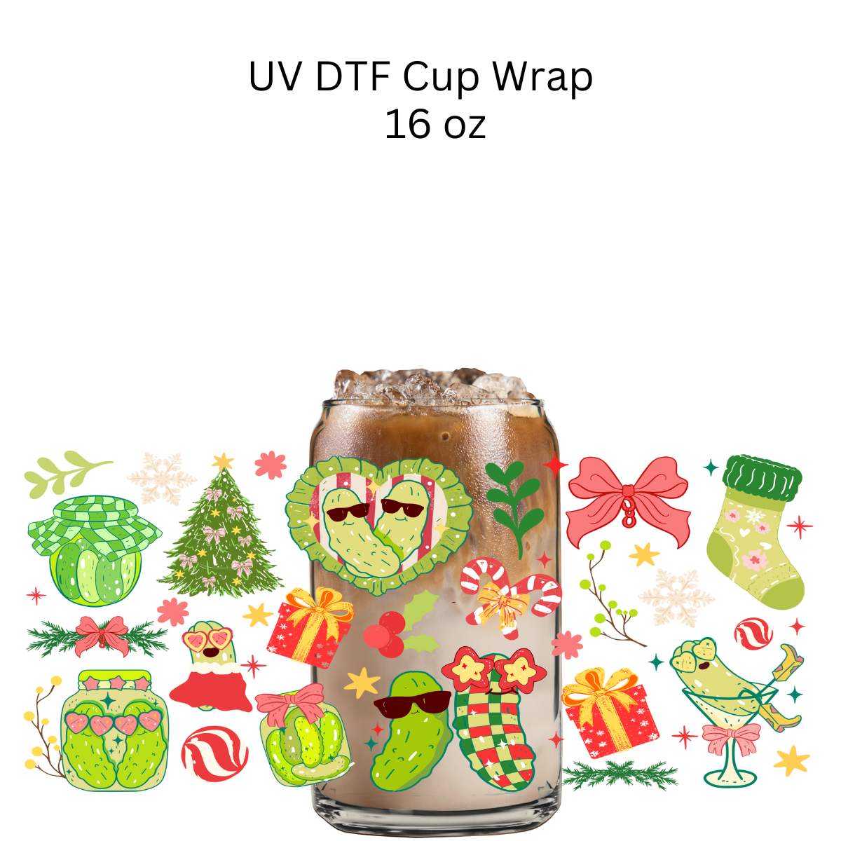 Christmas Pickle UV DTF Cup Wrap
