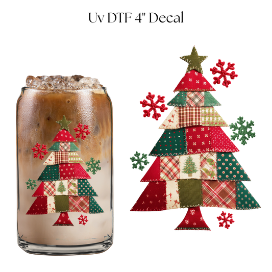 Christmas Tree Patches 4” UV DTF Decal