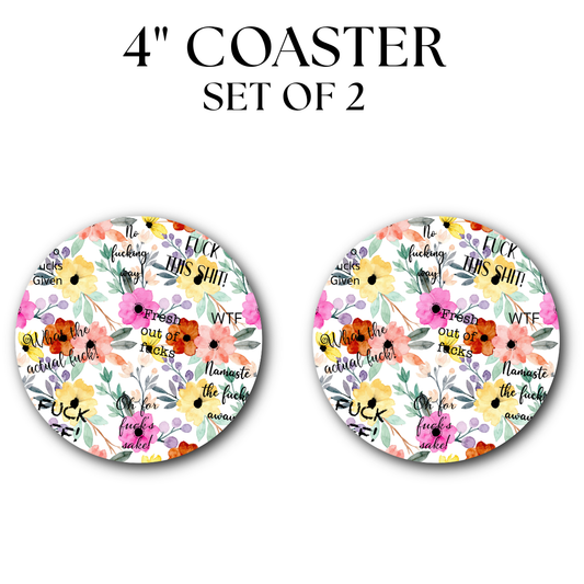 Adult Words UV DTF Coaster 4"