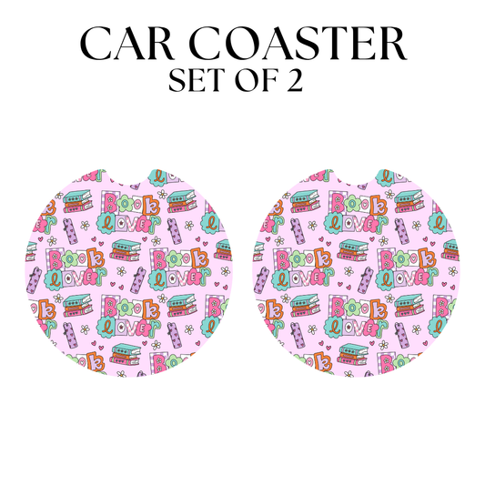 Book Lover UV DTF Car Coaster