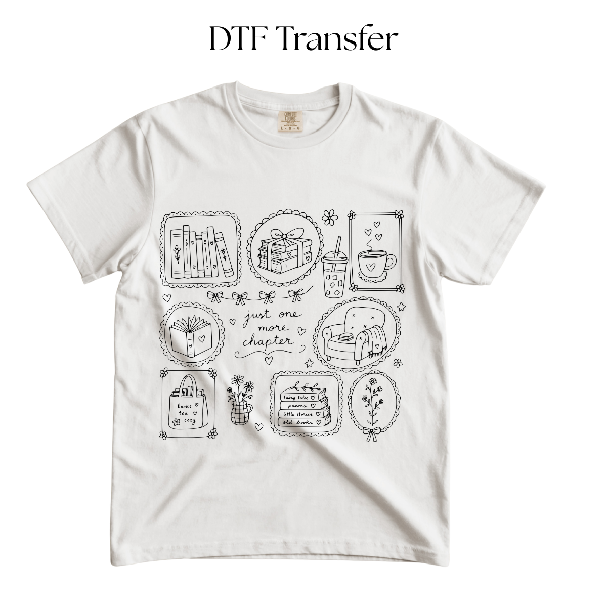 Just One More Chapter Black Single Color DTF Transfer