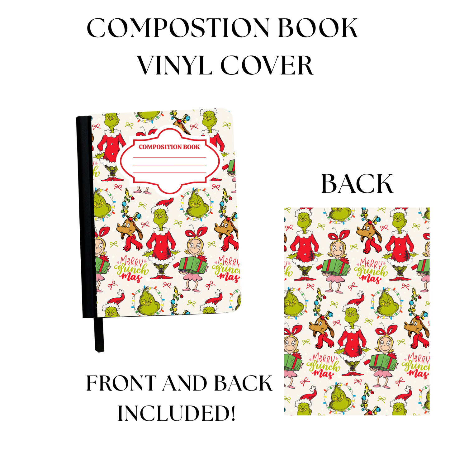 Merry Green Monster Composition Notebook Vinyl Cover