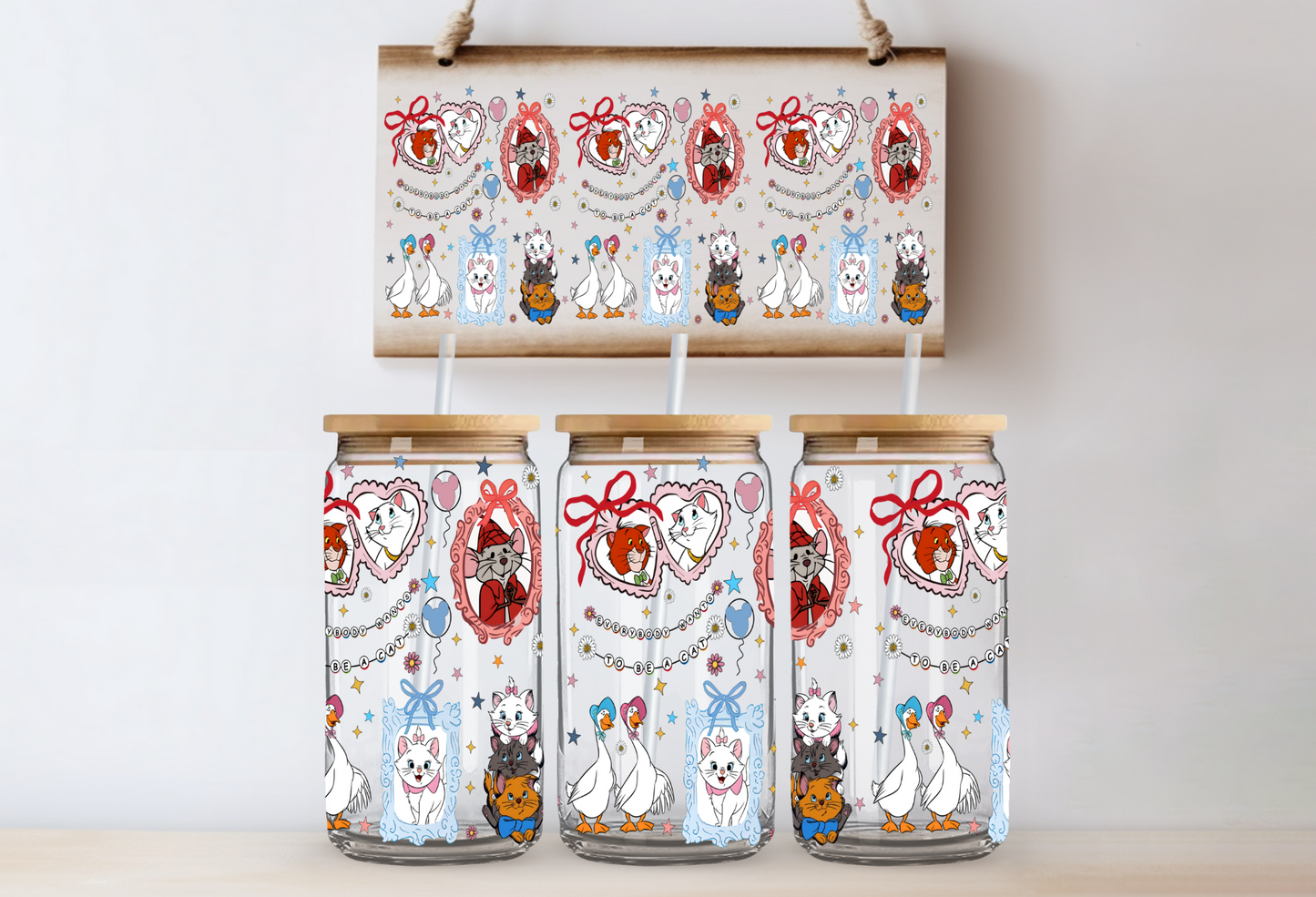 Fancy Cat Frames UV DTF Wrap  DOUBLE SIDED