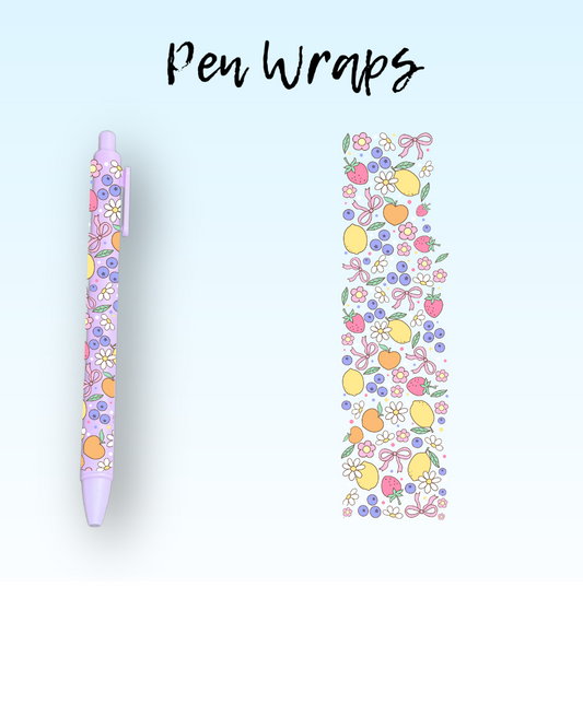Fruits & Bows Wrap For Ballpoint Pen UV DTF