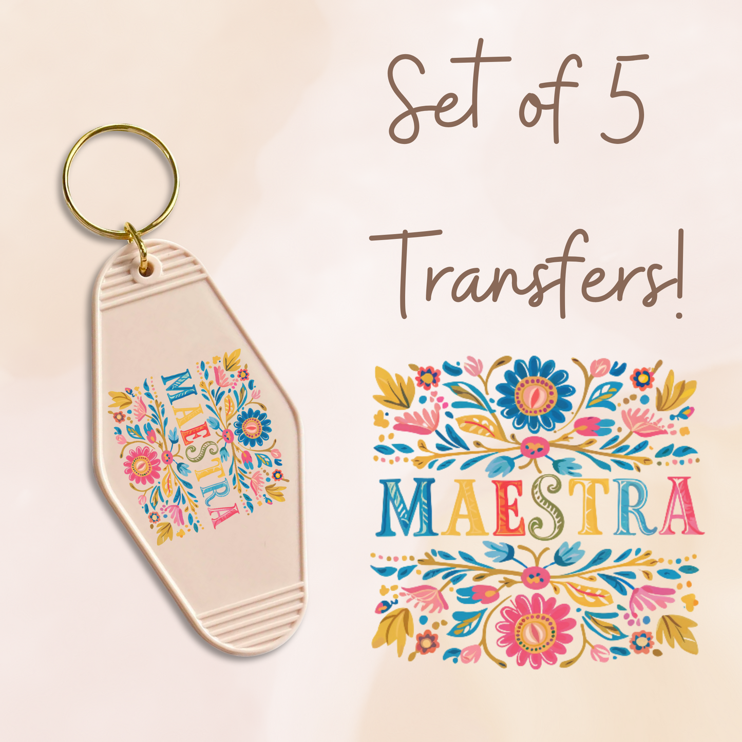 Maestra Floral UV (MOTEL KEYCHAIN)