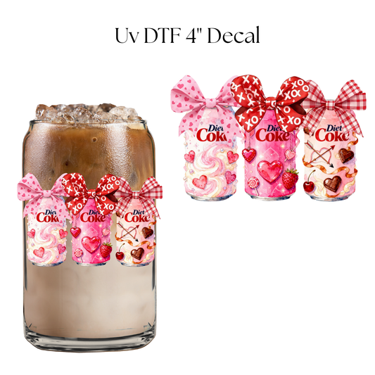 Valentine Diet Sodas 4” UV DTF Decal