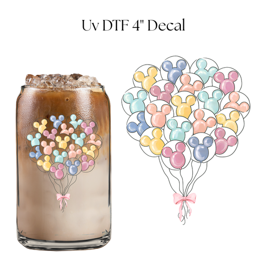 Mouse Balloons 4” UV DTF Decal
