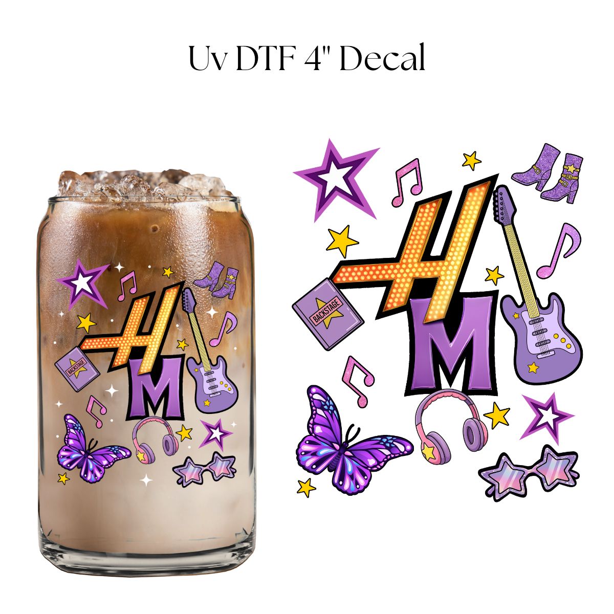HM Guitar 4” UV DTF Decal