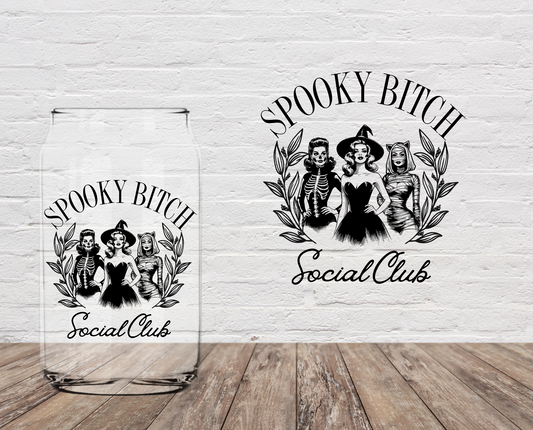 Spooky Bitch Social Club DOUBLE SIDED 4" UV DTF