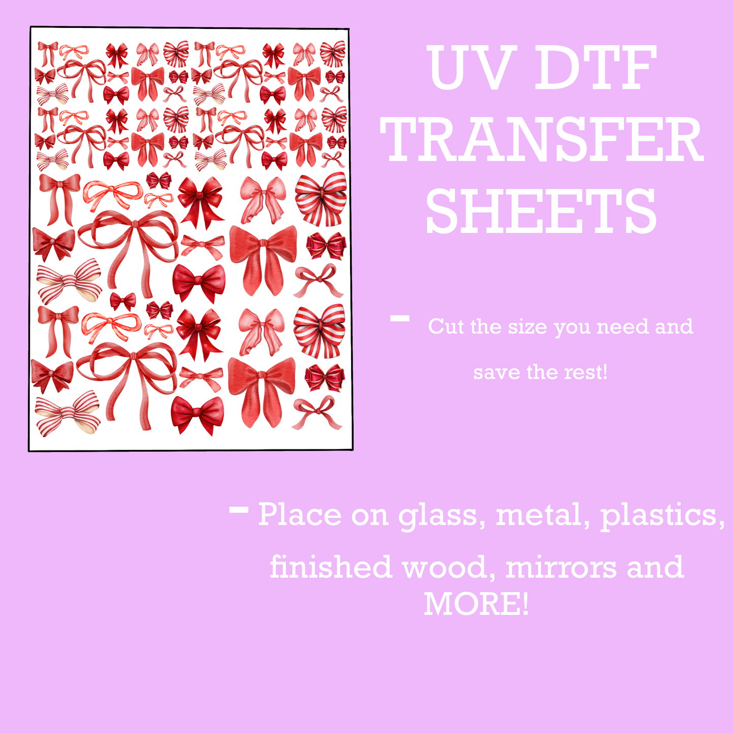 Red Bows UV DTF SHEET