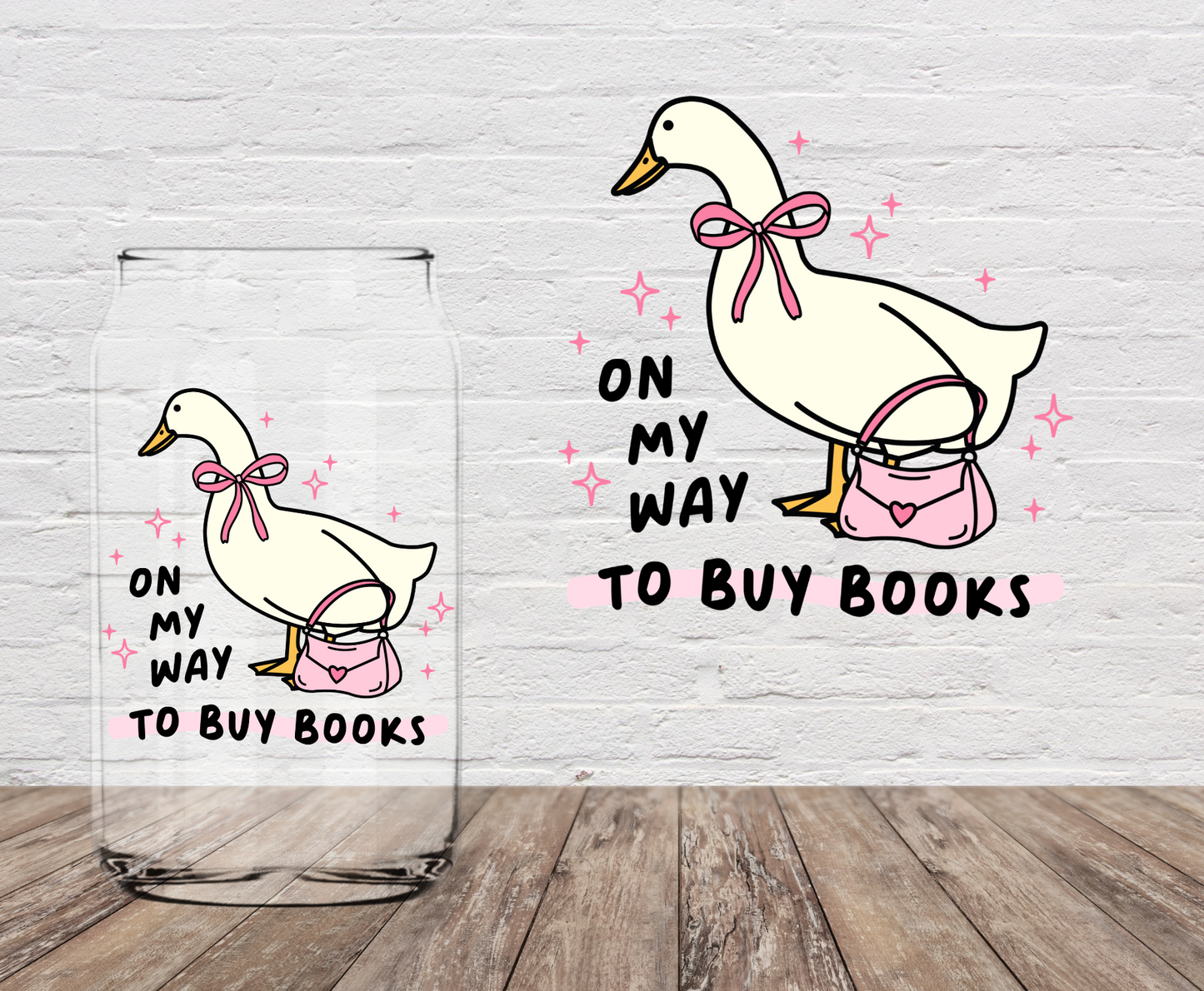 On My Way To Buy Books Duck 4" UV DTF