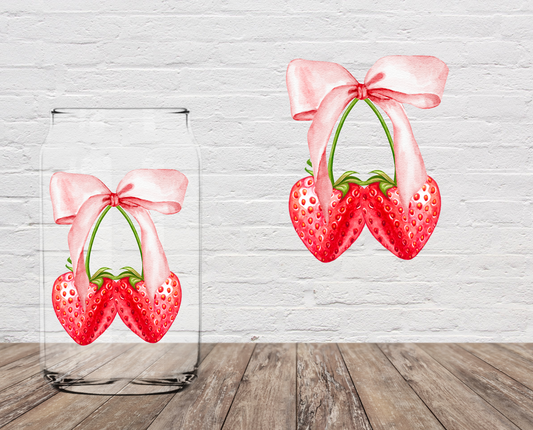 Strawberry Bow 4" UV DTF