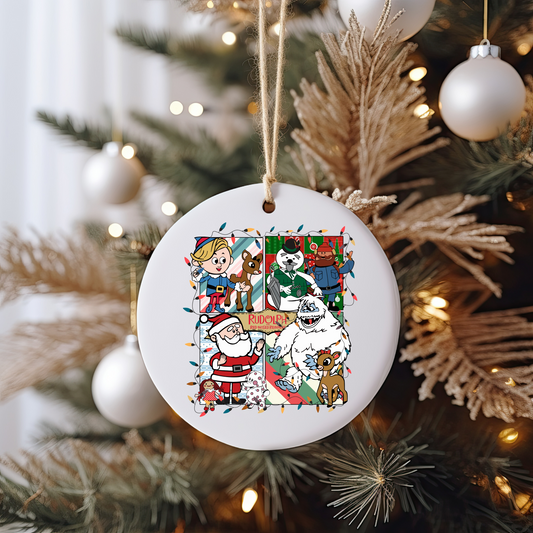 Red Nose & Friends Ornament Size UV DTF DOUBLE SIDED