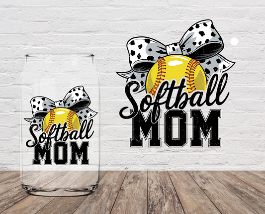 Softball Mom Yellow Ball 4" UV DTF