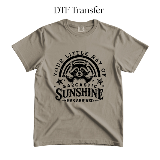 Your Little Ray of Sarcastic Sunshine Single Color DTF Transfer