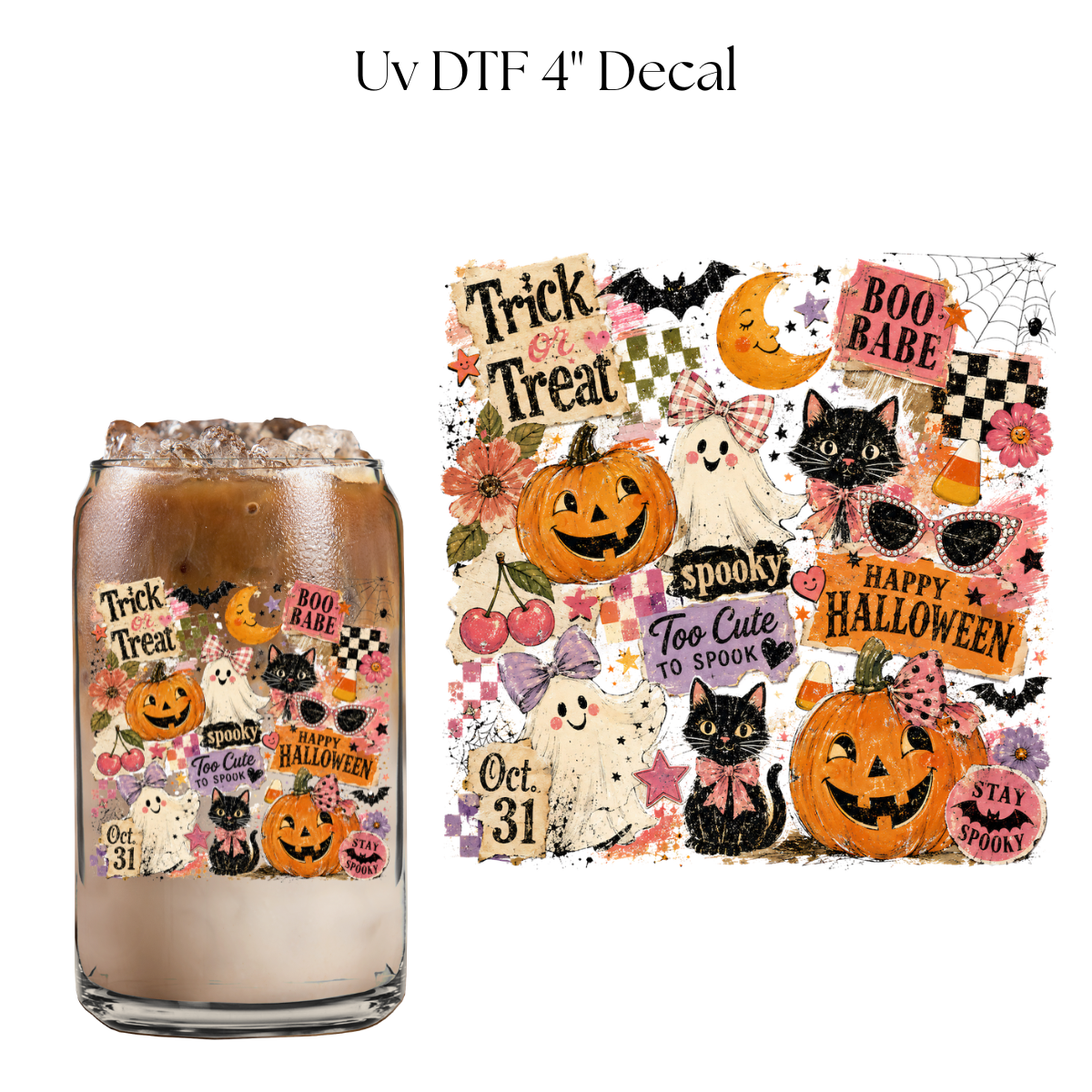 Trick or Treat 4” UV DTF Cup Decal