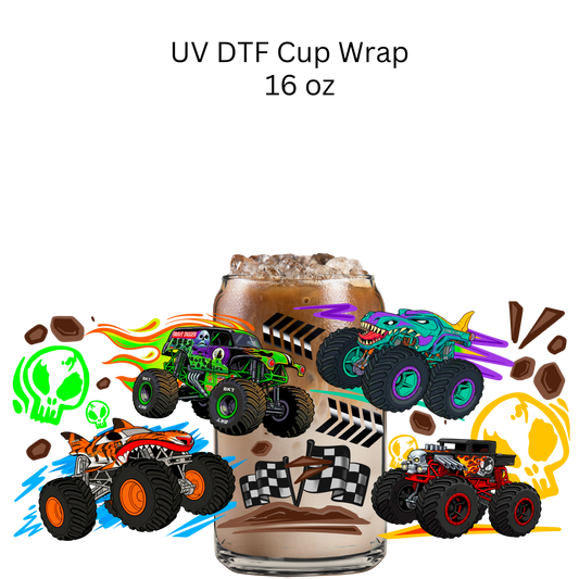 Monster Trucks DTF Cup Wrap