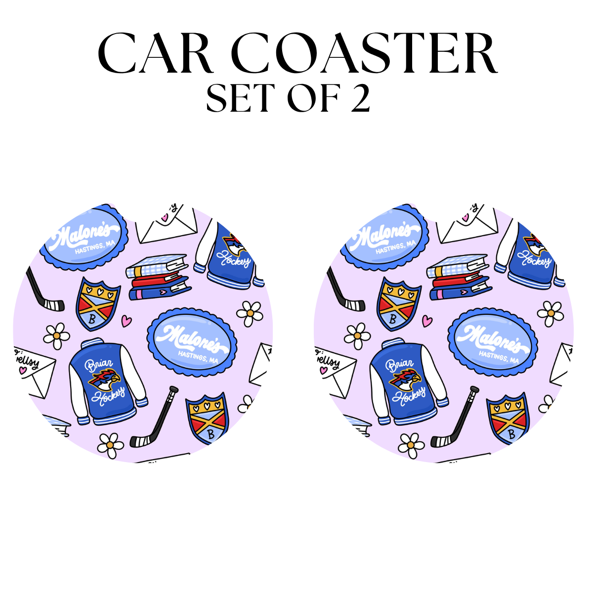 Hockey UV DTF Car Coaster