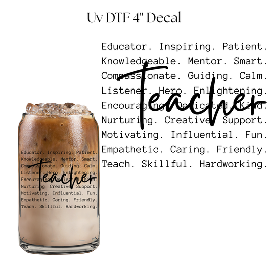 Teacher Definition 4” UV DTF Decal