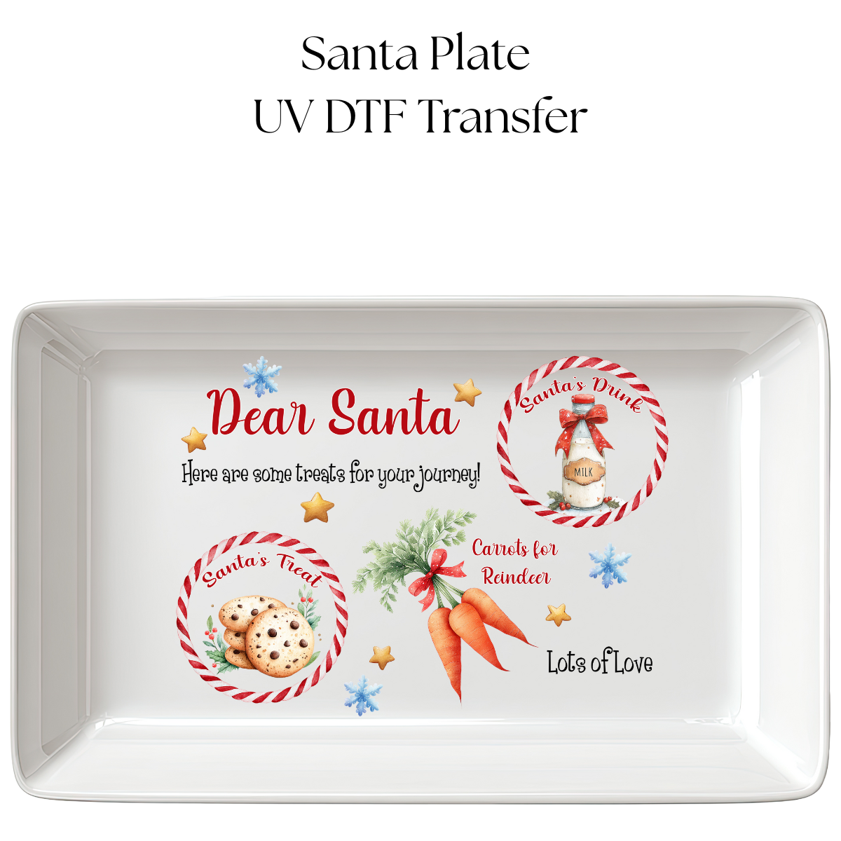 Treats For Your Journey Santa Plate UV DTF