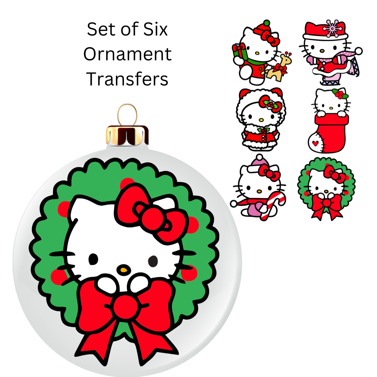 HK Set of Six Ornaments UV DTF DOUBLE SIDED