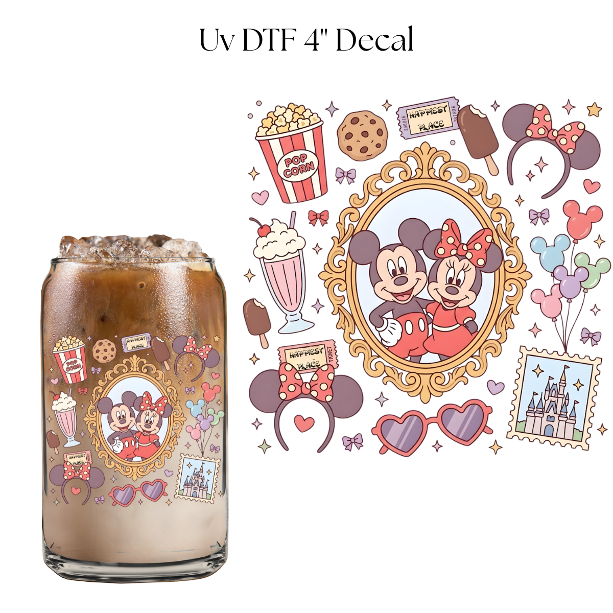 Mouse Park Snacks  4” UV DTF Cup Decal